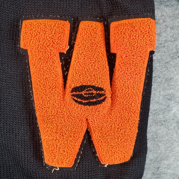 Vintage Appalachian Athletic House Cardigan Mens Small Black 1940s 50s Letterman - Picture 3 of 16